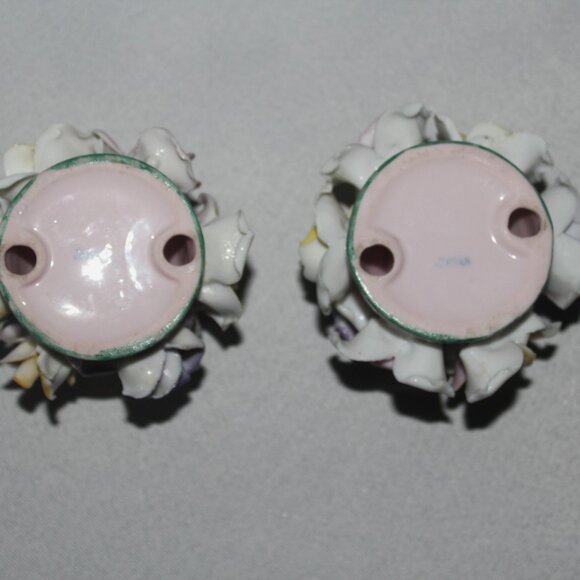 Roses Candle Holders | Japanese Ceramics | Tapered Candle Floral Bouquet Holder - Picture 7 of 12